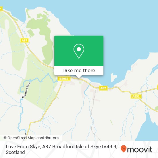 Love From Skye, A87 Broadford Isle of Skye IV49 9 map