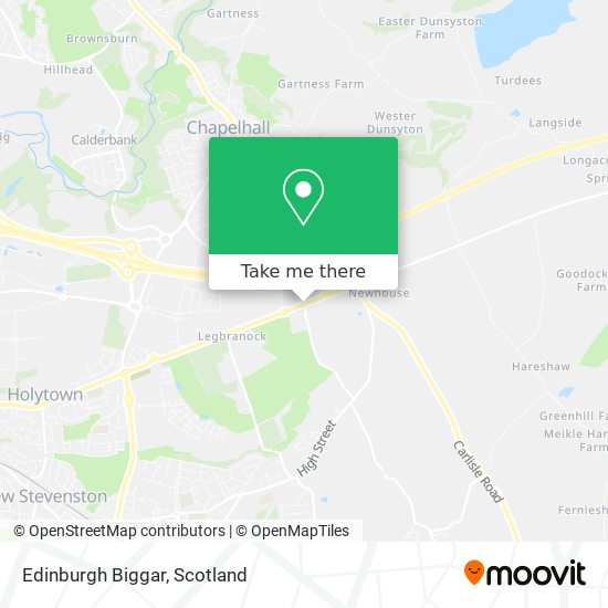 Edinburgh Biggar map