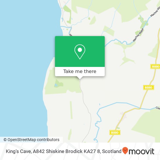 King's Cave, A842 Shiskine Brodick KA27 8 map