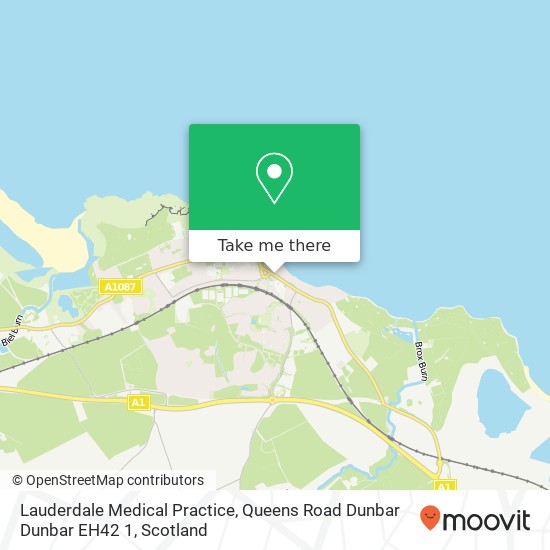 Lauderdale Medical Practice, Queens Road Dunbar Dunbar EH42 1 map