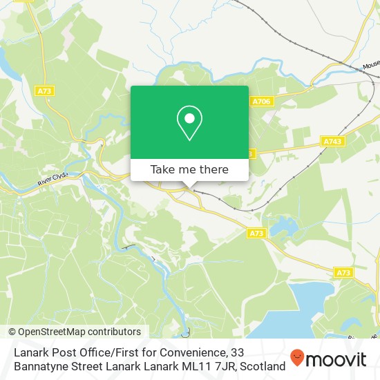Lanark Post Office / First for Convenience, 33 Bannatyne Street Lanark Lanark ML11 7JR map
