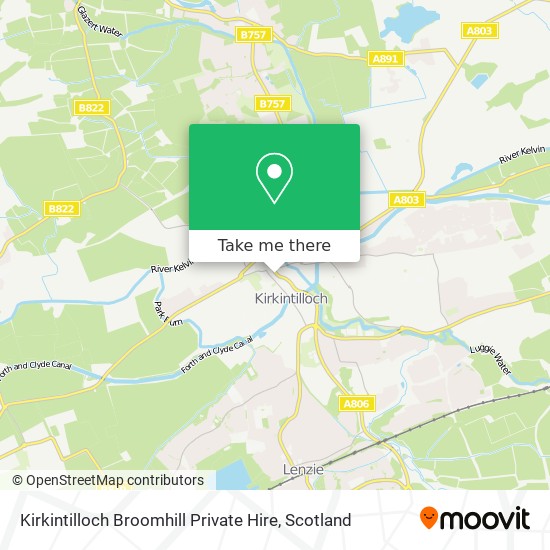 Kirkintilloch Broomhill Private Hire map
