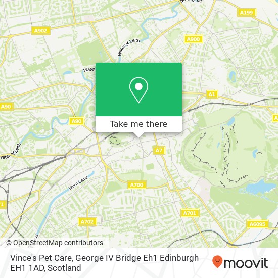 Vince's Pet Care, George IV Bridge Eh1 Edinburgh EH1 1AD map