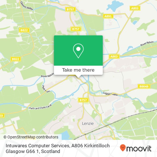 Intuwares Computer Services, A806 Kirkintilloch Glasgow G66 1 map