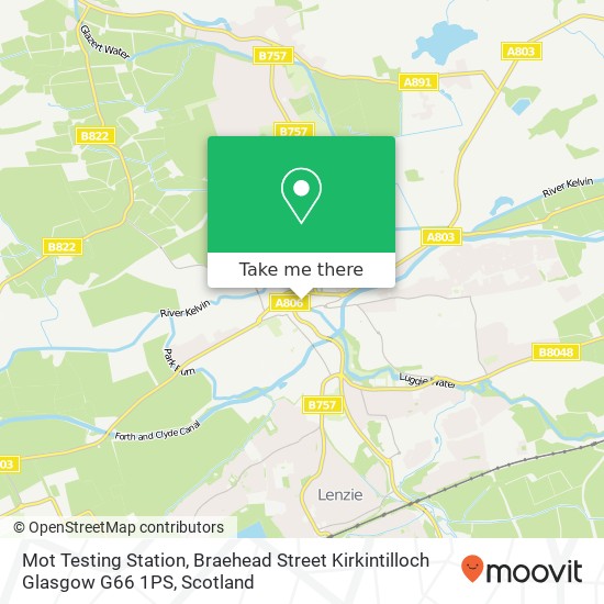 Mot Testing Station, Braehead Street Kirkintilloch Glasgow G66 1PS map