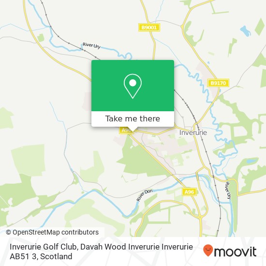 Inverurie Golf Club, Davah Wood Inverurie Inverurie AB51 3 map