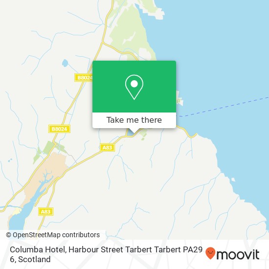 Columba Hotel, Harbour Street Tarbert Tarbert PA29 6 map