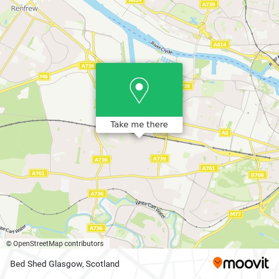 Bed Shed Glasgow map