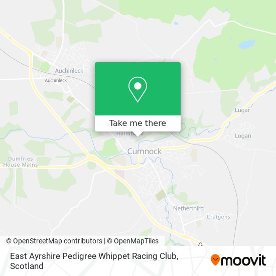 East Ayrshire Pedigree Whippet Racing Club map