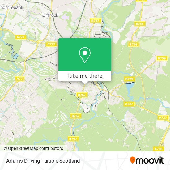 Adams Driving Tuition map