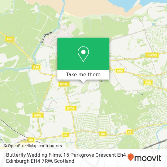 Butterfly Wedding Films, 15 Parkgrove Crescent Eh4 Edinburgh EH4 7RW map