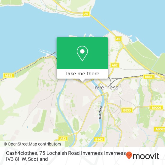Cash4clothes, 75 Lochalsh Road Inverness Inverness IV3 8HW map