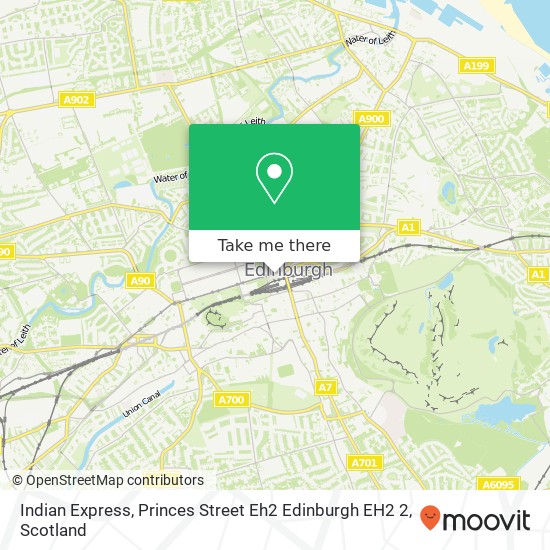 Indian Express, Princes Street Eh2 Edinburgh EH2 2 map