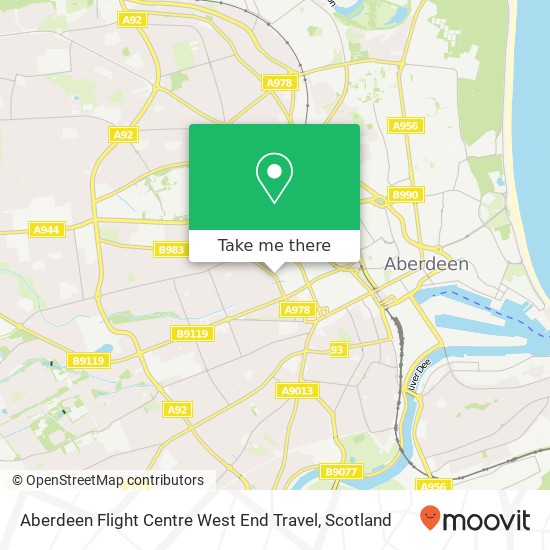 Aberdeen Flight Centre West End Travel map