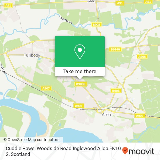 Cuddle Paws, Woodside Road Inglewood Alloa FK10 2 map