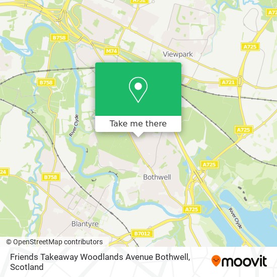 Friends Takeaway Woodlands Avenue Bothwell map