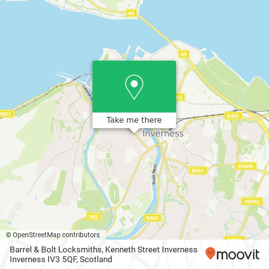 Barrel & Bolt Locksmiths, Kenneth Street Inverness Inverness IV3 5QF map