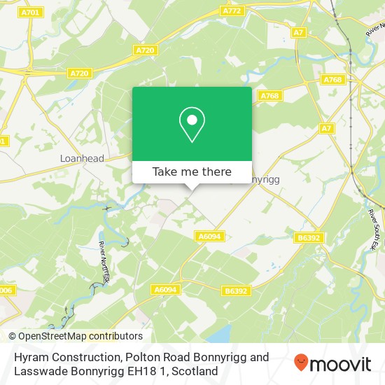 Hyram Construction, Polton Road Bonnyrigg and Lasswade Bonnyrigg EH18 1 map