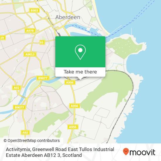 Activitymix, Greenwell Road East Tullos Industrial Estate Aberdeen AB12 3 map