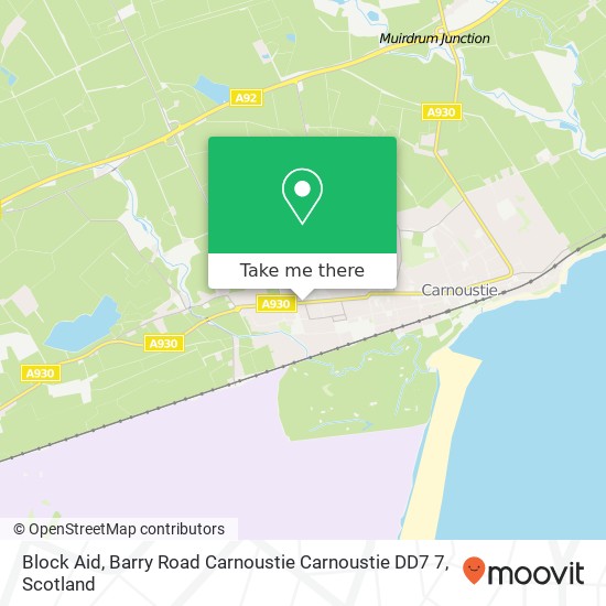 Block Aid, Barry Road Carnoustie Carnoustie DD7 7 map