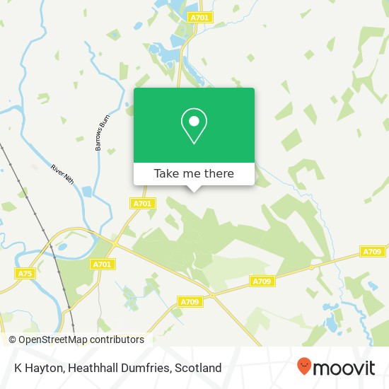 K Hayton, Heathhall Dumfries map
