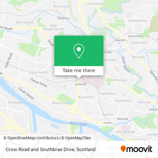 Crow Road and Southbrae Drive map