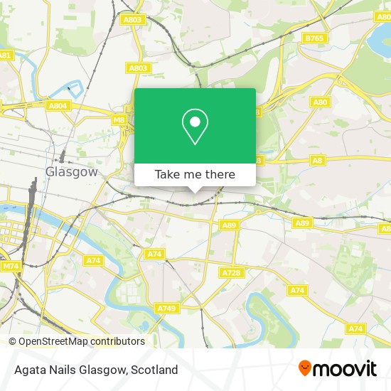 Agata Nails Glasgow map