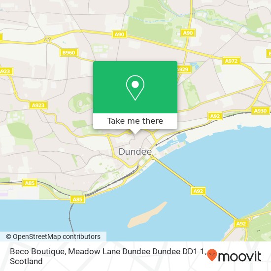 Beco Boutique, Meadow Lane Dundee Dundee DD1 1 map