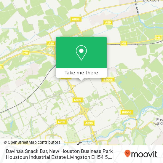 Davina's Snack Bar, New Houston Business Park Houstoun Industrial Estate Livingston EH54 5 map