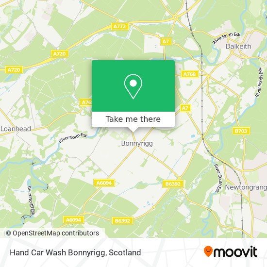 Hand Car Wash Bonnyrigg map
