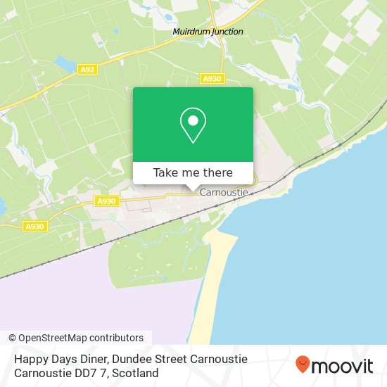 Happy Days Diner, Dundee Street Carnoustie Carnoustie DD7 7 map