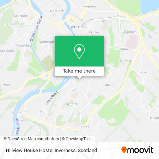 Hillview House Hostel Inverness map