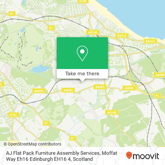 AJ Flat Pack Furniture Assembly Services, Moffat Way Eh16 Edinburgh EH16 4 map