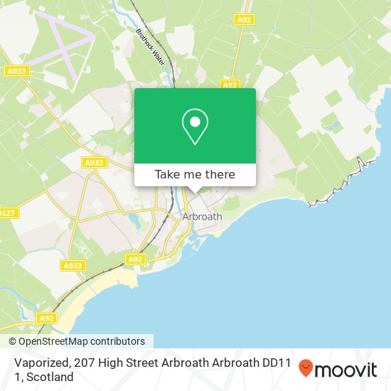 Vaporized, 207 High Street Arbroath Arbroath DD11 1 map
