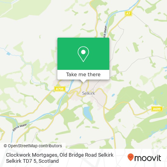 Clockwork Mortgages, Old Bridge Road Selkirk Selkirk TD7 5 map