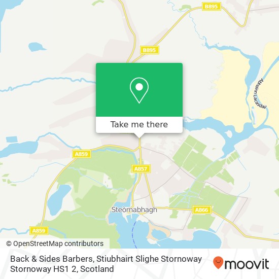 Back & Sides Barbers, Stiubhairt Slighe Stornoway Stornoway HS1 2 map