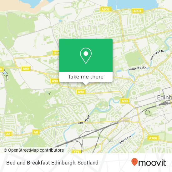 Bed and Breakfast Edinburgh map