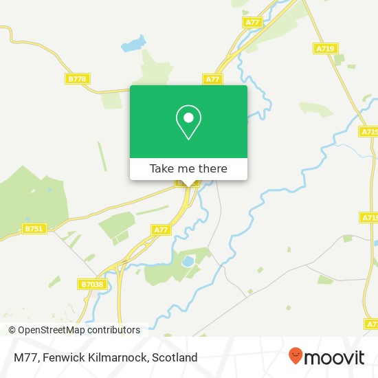 M77, Fenwick Kilmarnock map