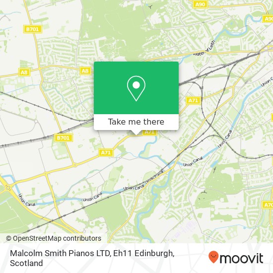 Malcolm Smith Pianos LTD, Eh11 Edinburgh map