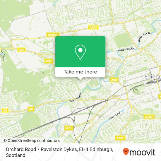 Orchard Road / Ravelston Dykes, EH4 Edinburgh map