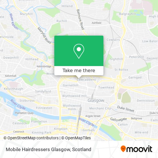 Mobile Hairdressers Glasgow map