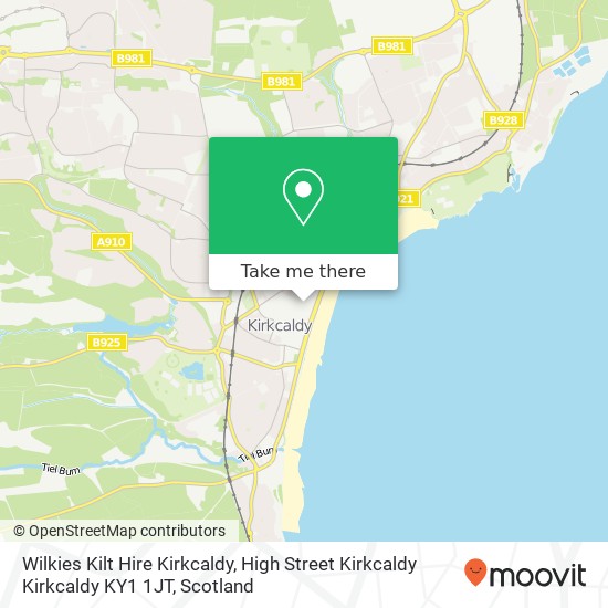 Wilkies Kilt Hire Kirkcaldy, High Street Kirkcaldy Kirkcaldy KY1 1JT map