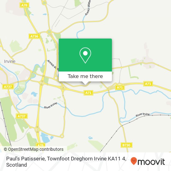 Paul's Patisserie, Townfoot Dreghorn Irvine KA11 4 map