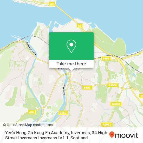 Yee's Hung Ga Kung Fu Academy, Inverness, 34 High Street Inverness Inverness IV1 1 map