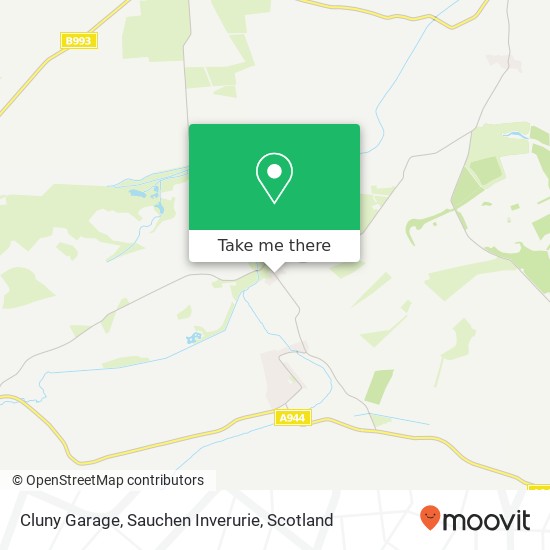 Cluny Garage, Sauchen Inverurie map