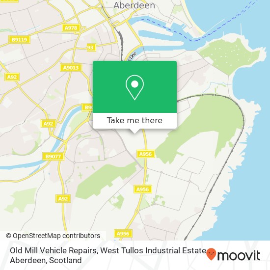 Old Mill Vehicle Repairs, West Tullos Industrial Estate Aberdeen map