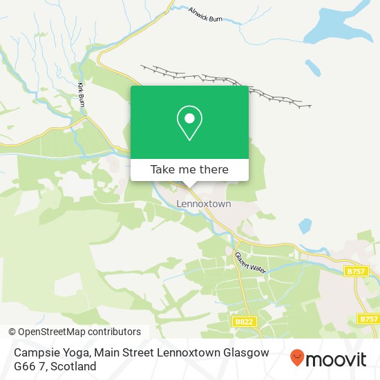 Campsie Yoga, Main Street Lennoxtown Glasgow G66 7 map
