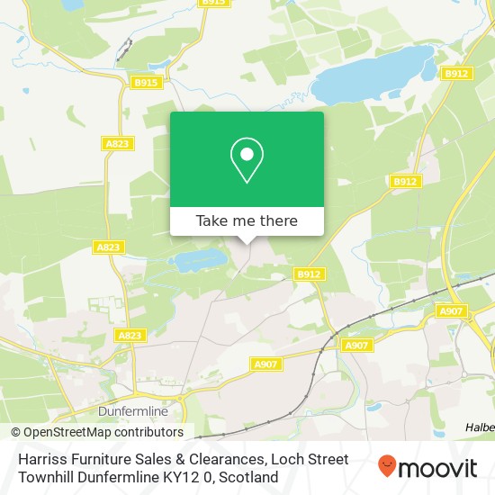 Harriss Furniture Sales & Clearances, Loch Street Townhill Dunfermline KY12 0 map