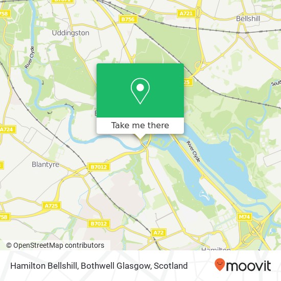 Hamilton Bellshill, Bothwell Glasgow map