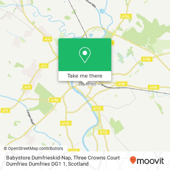 Babystore Dumfrieskid-Nap, Three Crowns Court Dumfries Dumfries DG1 1 map